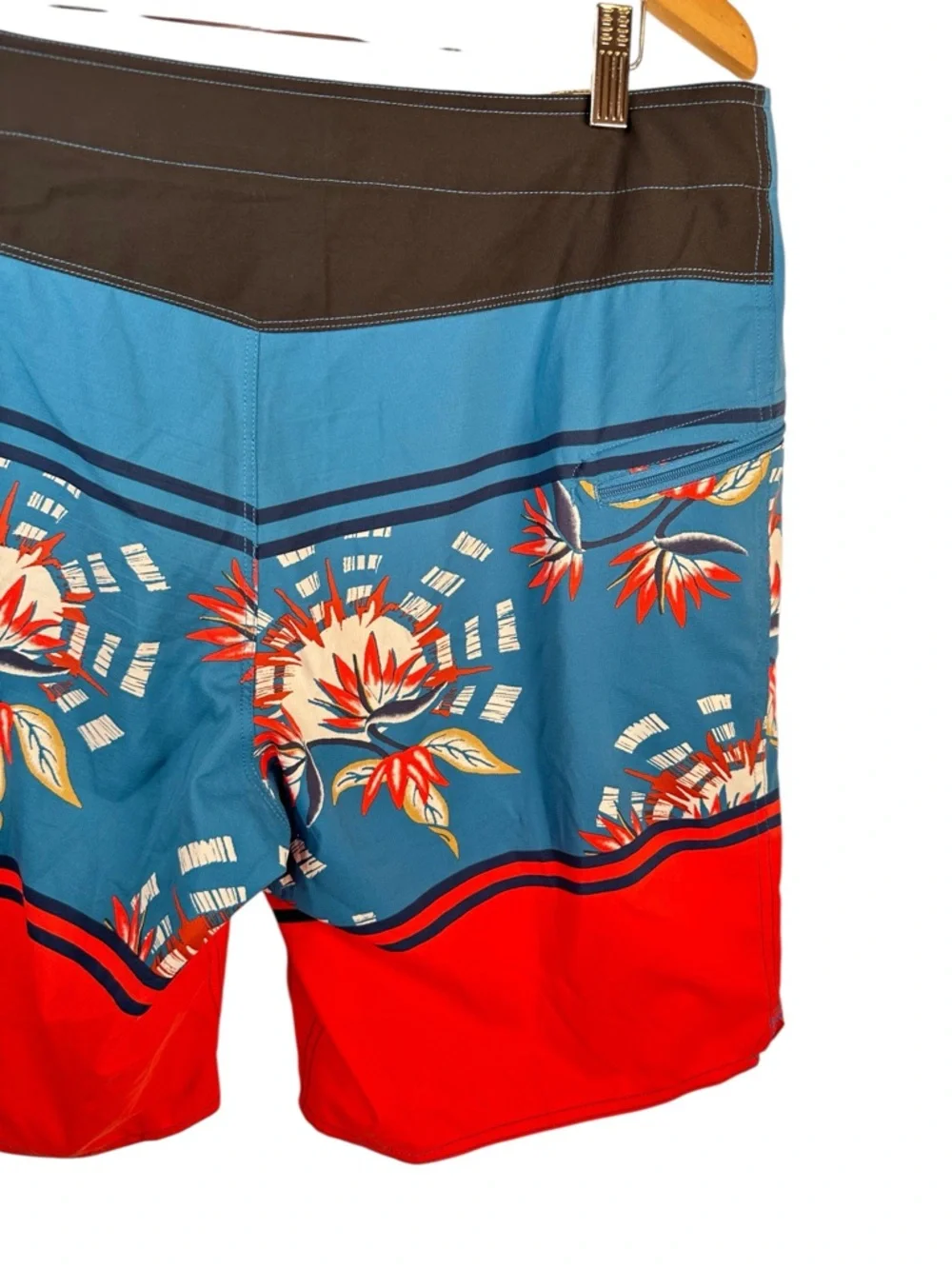Patagonia Stretch Planing Board Shorts Blue Red Floral Surf Swim 9
